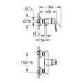 Смеситель для душа Grohe BauLoop, хром 23634000