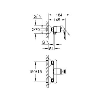 Dušas maisītājs Grohe BauLoop, hromēts 23634000