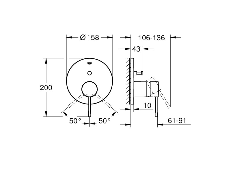 Dušas maisītājs Grohe Essence iebūvējums, brushed Warm Sunset  24058DL1