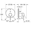 Dušas maisītājs Grohe Essence iebūvējums, brushed Hard Graphite  24092AL1