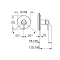 Смеситель для ванны/душа Grohe Plus Встроенный, brushed hard graphite 24059AL3