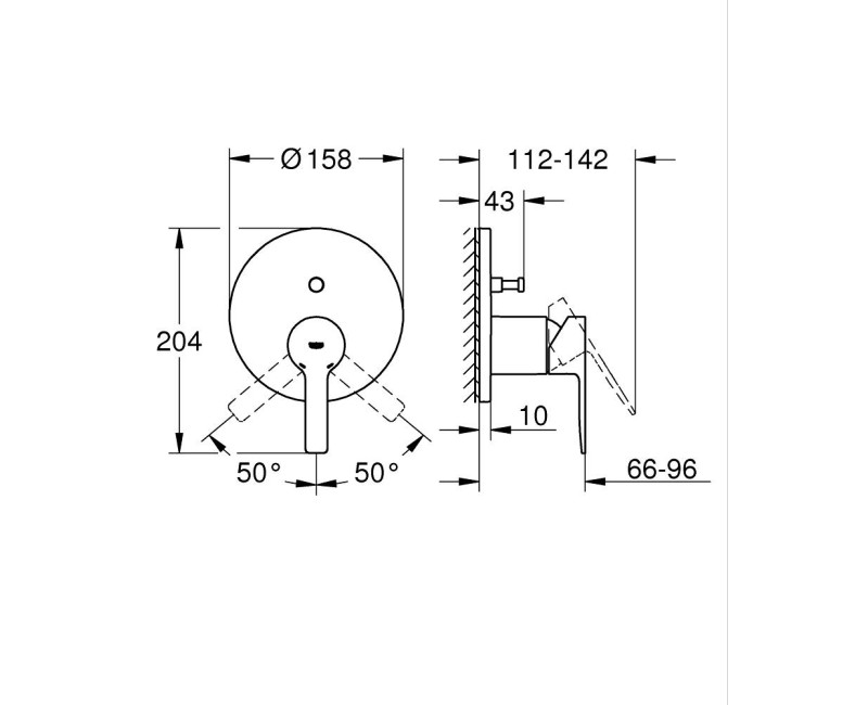 Vannas / Dušas maisītājs Grohe Lineare iebūvējams 2 izvadi, brushed Hard Graphite  24064AL1
