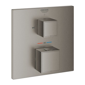 Dušas maisītājs Grohe Grohtherm Cube  iebūvējams ar termostatu, 2 izvadiem, brushed Hard Graphite  24155AL0