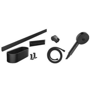Dušas Komplekts Hansgrohe WallStoris Bundle hand shower 105 3jet Activation EcoSmart 24291670 Melns matēts