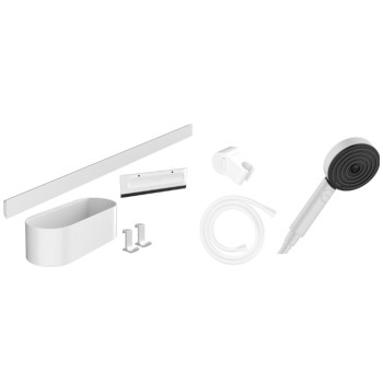 Dušas komplekts Hansgrohe WallStoris Bundle hand shower 105 3jet Activation EcoSmart 24291700 Balts Matēts