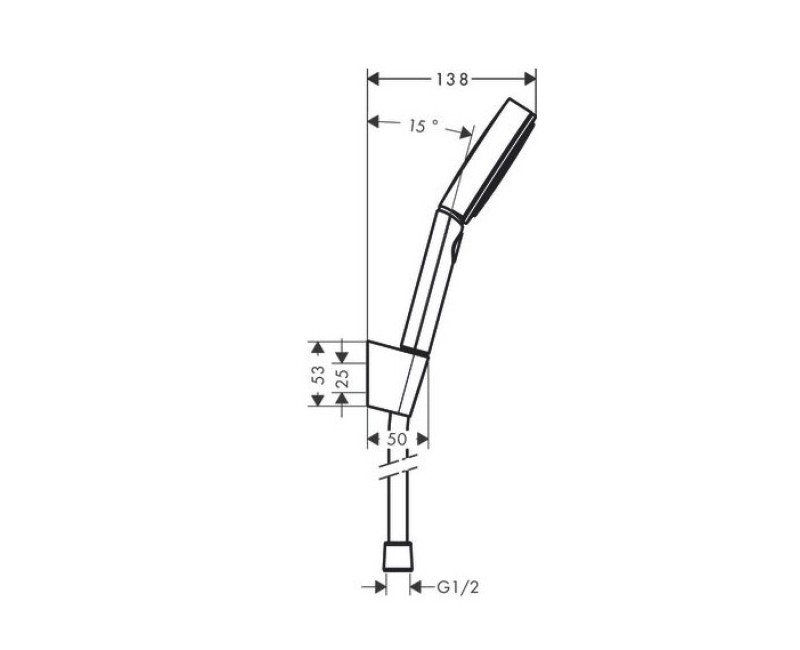 Душевая комплект Hansgrohe PulsifySelS 3j с держателем и душевым шлангом 1250 мм 24302670