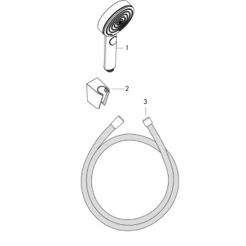 Dušo komplektas Hansgrohe PulsifySelS 3j su laikikliu ir dušo žarna 1250mm chr 24302000 Chromuotas