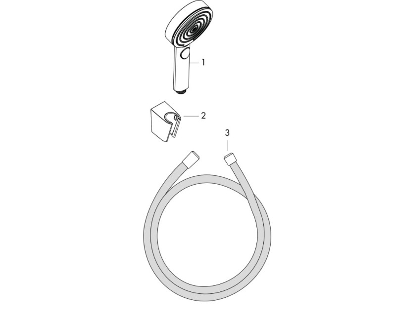Душевая комплект Hansgrohe PulsifySelS 3j с держателем и душевым шлангом 1250 мм 24302670