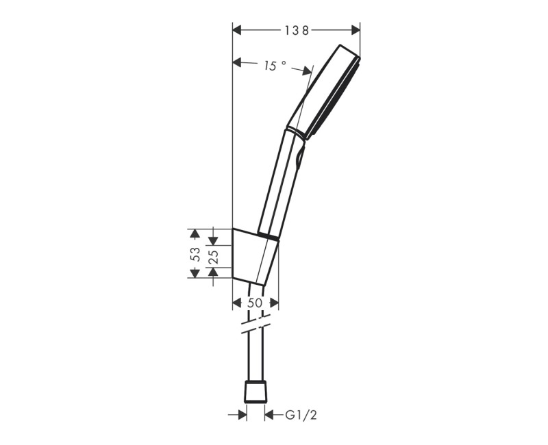 Dušo komplektas Hansgrohe PulsifySelS 3j galvutė, laikiklis ir dušo žarna 1250mm 24302700