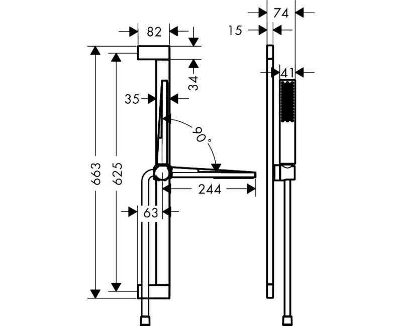 Dušas komplekts Hansgrohe  Pulsify E 1jet EcoSmart+Unica 650 24371670 Melns Matēts