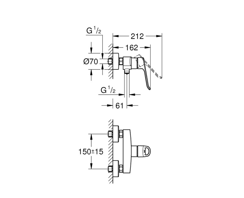 Смеситель для душа Grohe Eurosmart, хром 25242003