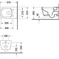 Подвесной унитаз Duravit ME by Starck WonderGliss Rimless без крышкиБелый