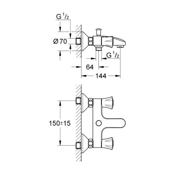 Vannas / Dušas maisītājs Grohe Costa L StarLight® apdare, Hromēts 25450001