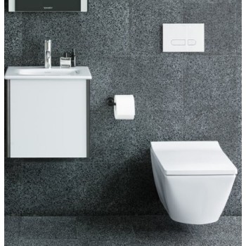 Piekaramais pods Duravit Viu Compact ar WonderGliss, DuraFix, bez vāka, Balts