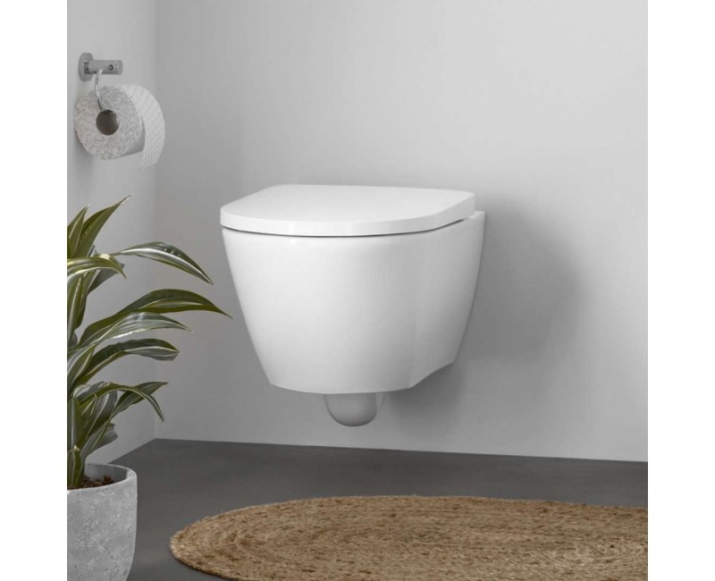 Piekaramais pods Duravit D-Neo Rimfree, Bez vāka, Balts