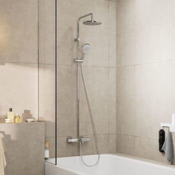 Dušas sistēma Hansgrohe Vernis Blend Showerpipe 200 1jet EcoSmart ar termostatu 26079000 Hromēta