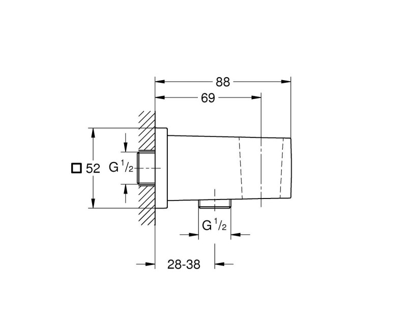 Dušas klausules turētājs / izvads GROHE Euphoria Cube PVD virsma, Grafīts 26370A00
