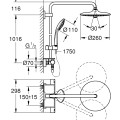 Dušas sistēma Grohe Vitalio Joy System 260 ar Termostatu Hromēts 26403001