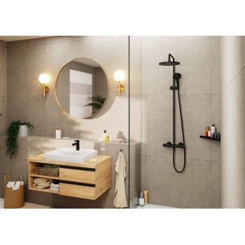 Dušo sistema Hansgrohe Vernis Blend Showerpipe 240 1jet su termostatu 240 26426670 Juodas Matinis