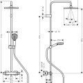 Dušas sistēma Hansgrohe Vernis Shape Showerpipe 240 1jet Ar Termostatu 26427670 Melns Matēts