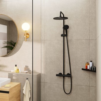 Душевая система Hansgrohe hansgrohe Vernis Blend 240 1jet с термостатом 26428670 Черный матовый