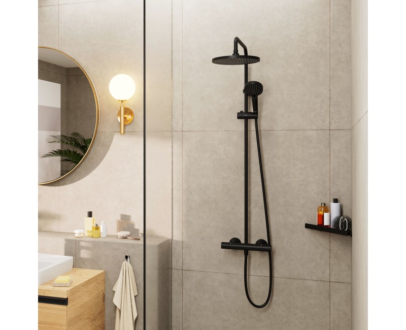 Душевая система Hansgrohe hansgrohe Vernis Blend 240 1jet с термостатом 26428670 Черный матовый