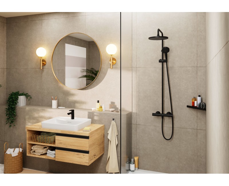Душевая система Hansgrohe hansgrohe Vernis Blend 240 1jet с термостатом 26428670 Черный матовый