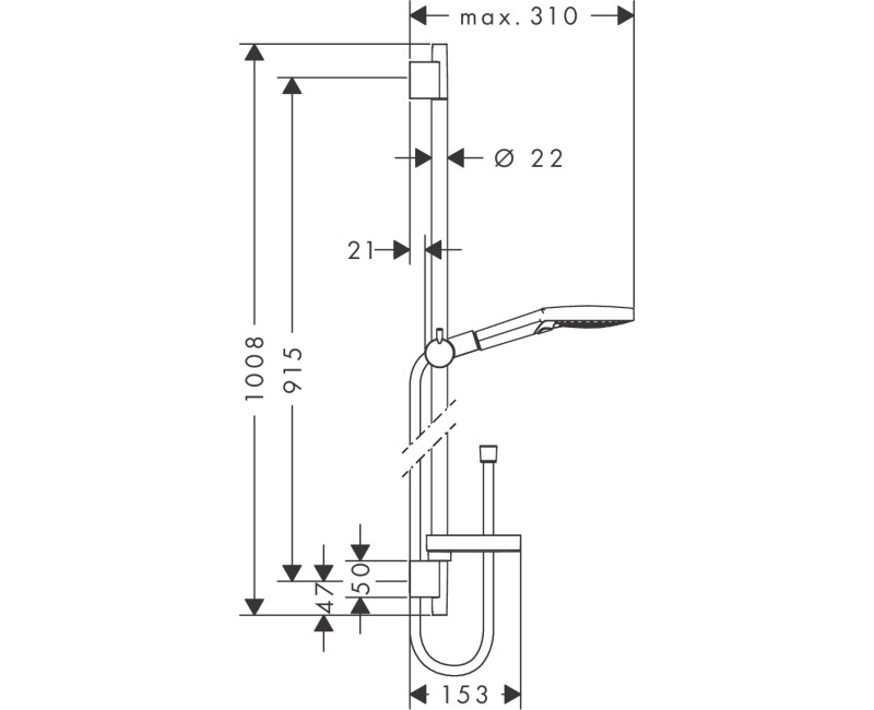 Душевой комплект Hansgrohe Raindance Sel.S 120 Eco U'S Puro 90 26633000 Хром