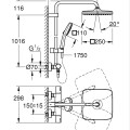 Dušas sistēma Grohe Vitalio Comfort 250 ar Termostatu Hromēta 26696001