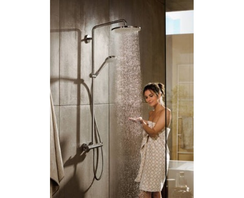 Душевая система Hansgrohe Croma Select S Showerpipe 280 1jet EcoSmart с термостатом 26794000 хром