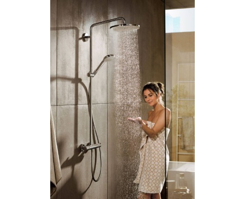 Dušas sistēma Hansgrohe Croma Select S Showerpipe 280 1jet EcoSmart ar rokas dušu Raindance Select S 120 3jet 26891140 Brushed Bronze