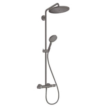 Dušo sistema Hansgrohe Croma Select S su termostatu, EcoSmart Raindance Select S 120 3jet Brushed Black Chrome 26891340