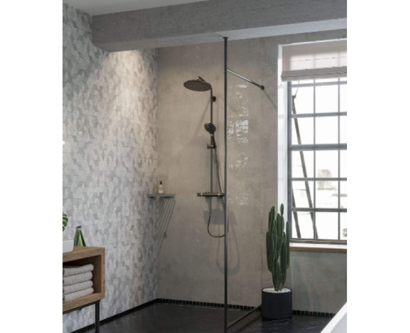 Душевая система Hansgrohe Croma Select S с термостатом, EcoSmart Raindance Select S 120 3jet Матовый черный хром 26891340