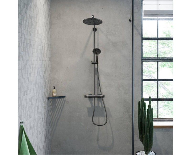 Душевая система Hansgrohe Croma Select S Showerpipe 280 1jet EcoSmart 26891670 Черный матовый