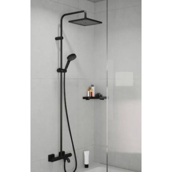 Душевая система Hansgrohe Vernis Shape Showerpipe 240 1jet с термостатом 26900670 Черный матовый
