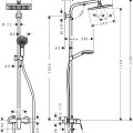 Dušas sistēma Hansgrohe Crometta E Showerpipe 240 1jet  27284000 hromēta