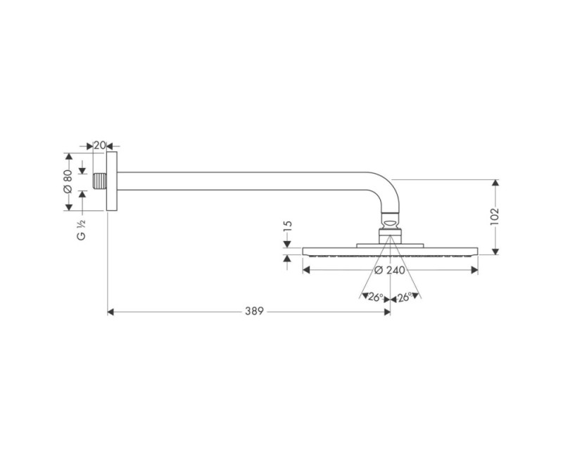 Dušo galva Hansgrohe Raindance Air overh. 240mm EcoS 27461000