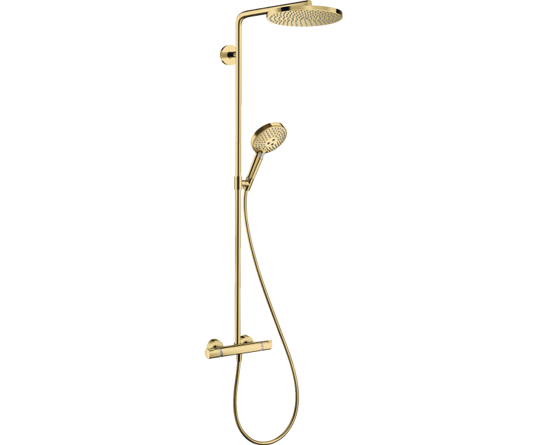 Dušas sistēma Hansgrohe Raindance Select S 240 2000 PowderRain ar termostatu 27633990 Polished Gold Optic