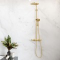 Dušas sistēma Hansgrohe Raindance Select S 240 2000 PowderRain ar termostatu 27633990 Polished Gold Optic