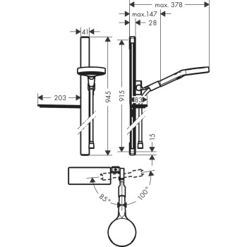 Dušas komplekts Hansgrohe Rainfinity 130 3j Eco U'900 Casetta 27672000 Hromēts