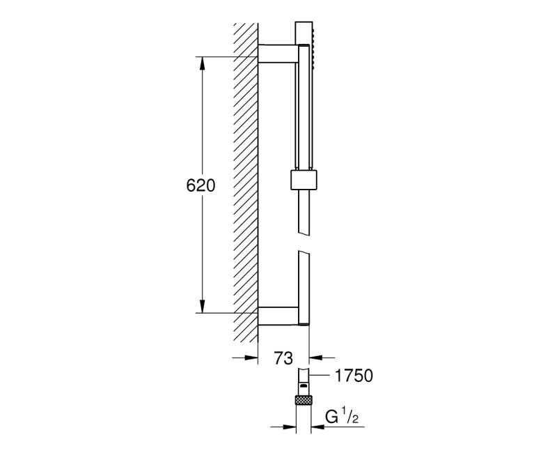 Dušas komplekts GROHE Euphoria Cube+ 60cm, StarLight® apdare Hromēts 27891000