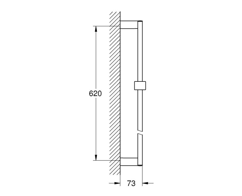 Dušas stienis GROHE Euphoria Cube  60cm, StarLight® apdare  Hromēts 27892000