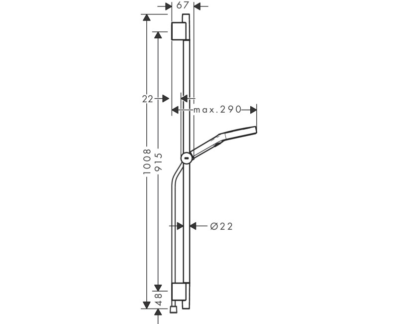 Dušas komplekts Hansgrohe  Rainfinity 130 3jEco S Puro900push 28744700 Balts matēts
