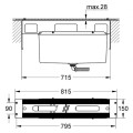 Grohe Монтажная коробка для смесителей на бортике ванны, монтаж на 4/5 отверстий 29037000