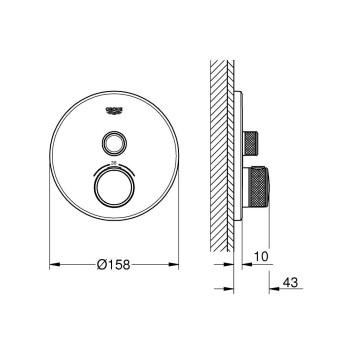 Vannas / Dušas maisītājs Grohe Grohtherm SmartControl iebūvējams, Hard Graphite  29118A00