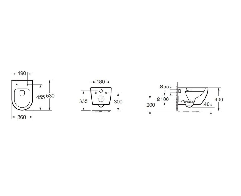 Piekaramais pods Kielle Oudee Rimless ar SoftClose vāku 30102001