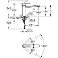 Vannas istabas izlietnes maisītājs GROHE Get PVD virsma Supersteel  30196DC0
