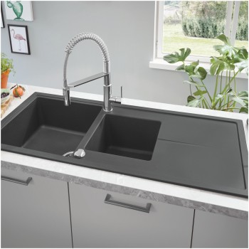 Virtuves izlietnes maisītājs Grohe Get ar lokanu izvadu Hromēts 30361000