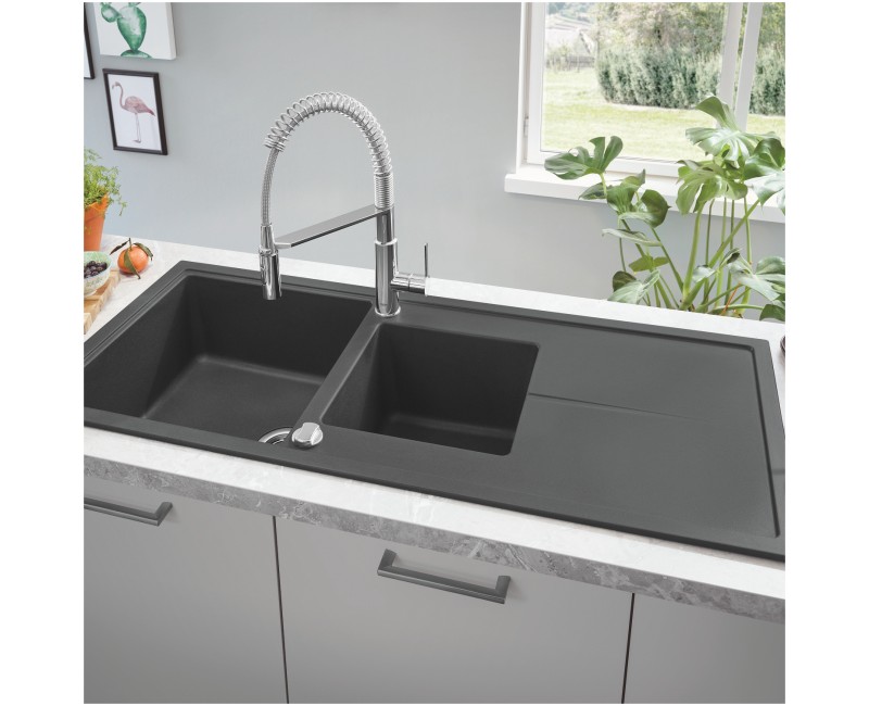 Virtuves maisītājs Grohe Get ar lokanu izvadu Hromēts 30361000