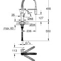 Virtuves maisītājs Grohe Get ar lokanu izvadu Hromēts 30361000